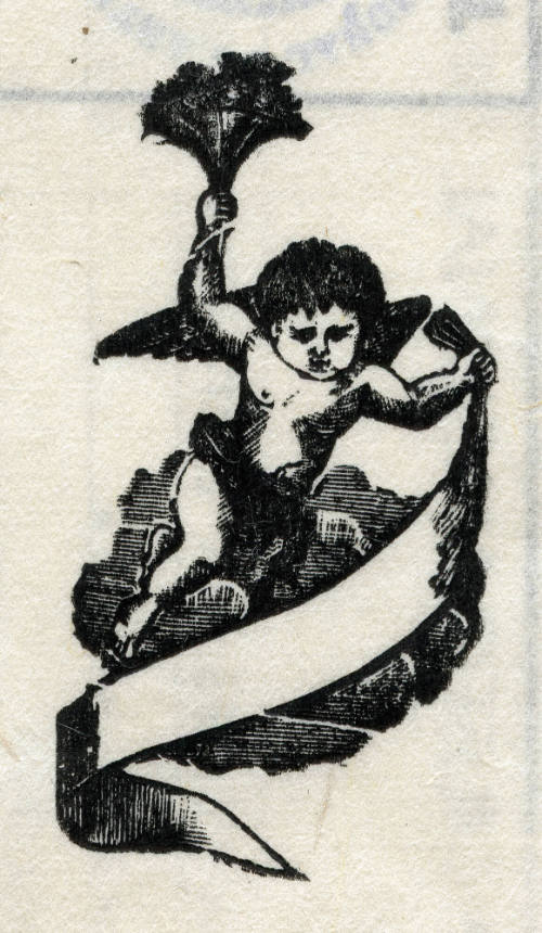 Ángel con listón y flores