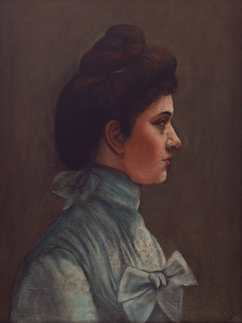 Retrato de señora con vestido azul