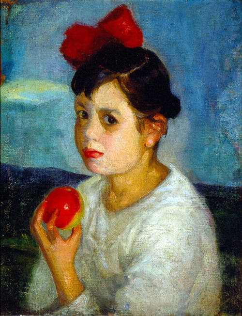 Niña con manzana