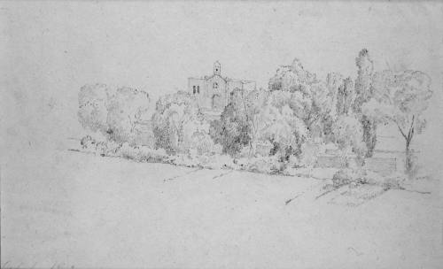 Iglesia con árboles, agosto de 1903