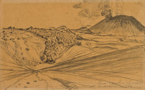 Cascada de lava sobre un cráter apagado (Reverso Proyecto)