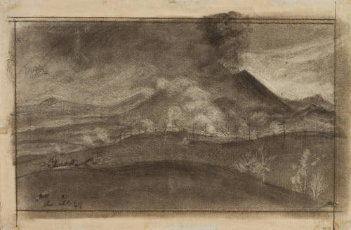 Fumarolas en un día nublado