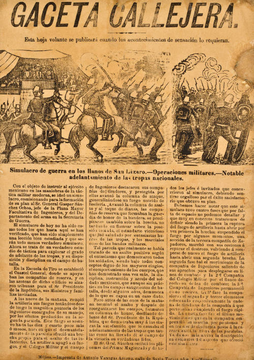 Simulacro de guerra en los llanos de San Lázaro