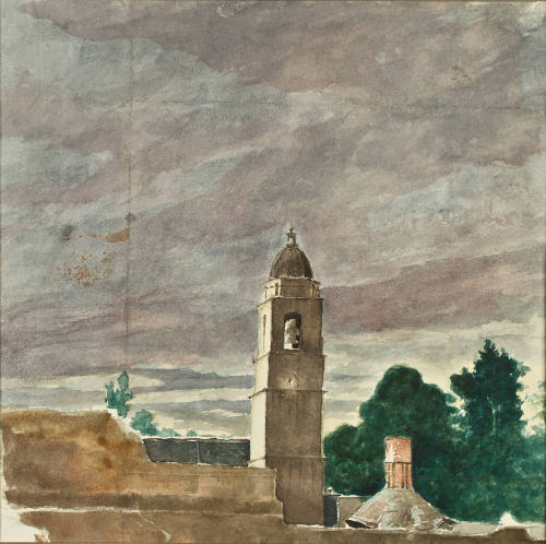 Sin título (Paisaje con campanario)- anverso