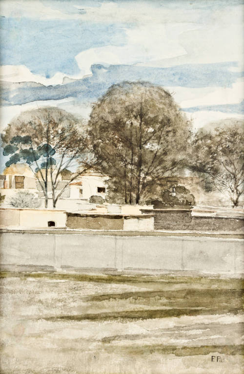 Sin título (Paisaje-Casas y árboles)