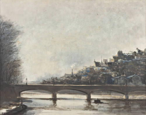 Sin título (Paisaje-puente y río)