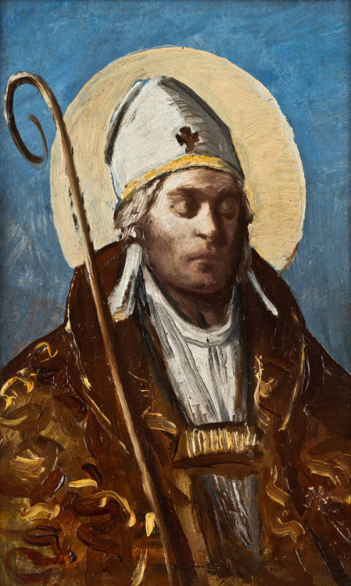 Sin título (Personaje eclesiástico con báculo y mitra)