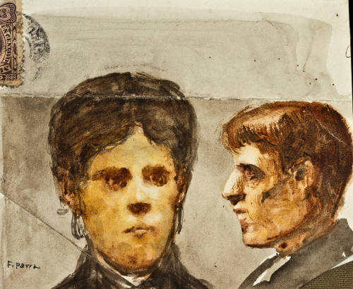 Sin título (Rostro de mujer y hombre de perfil)