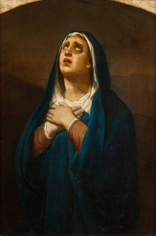 Sin título (Virgen orando, con manto azul)
