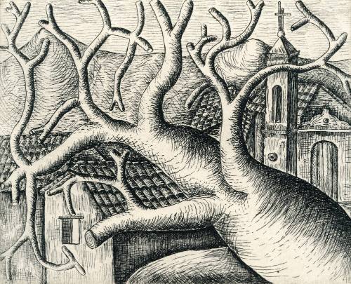 Clavellina, tejados e iglesia