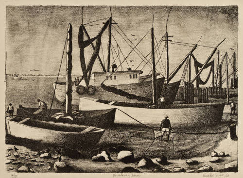 Pescadores y barcos