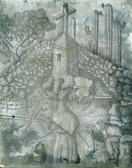 Hombre y mujer frente a una cruz