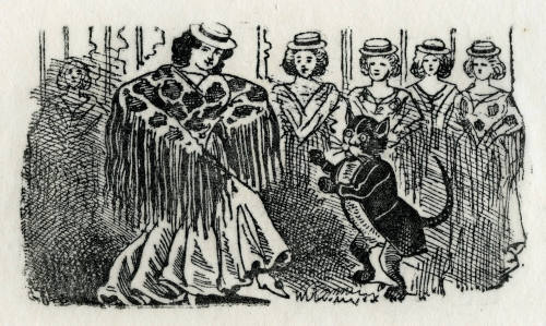 Mujer bailando con gato