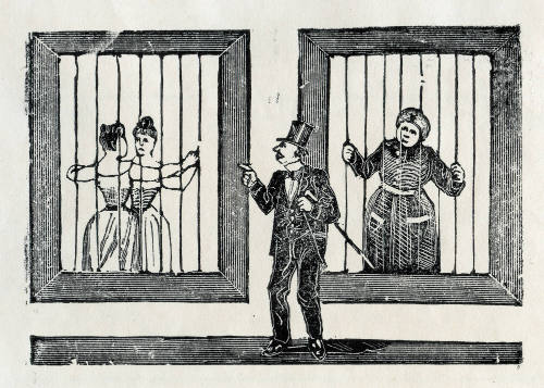 Mujeres bailando tras las ventanas