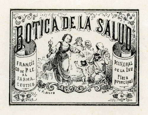Viñeta botica de la salud