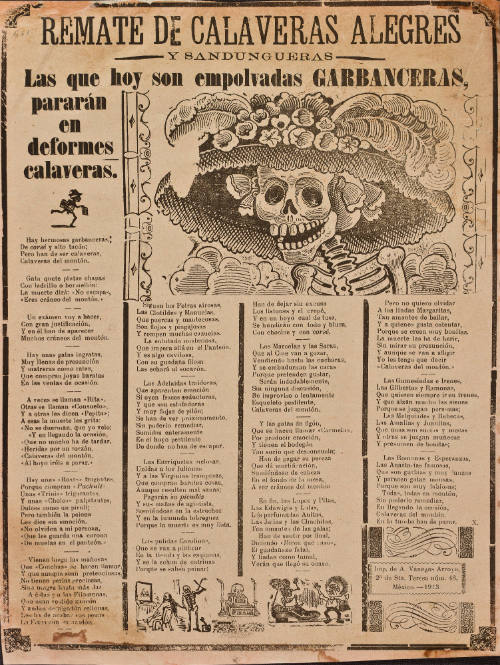 Remate de calaveras alegres y sandungueras