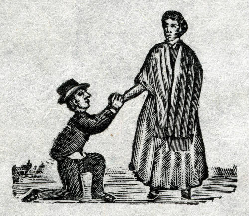 Hombre pidiendo mano de mujer parada