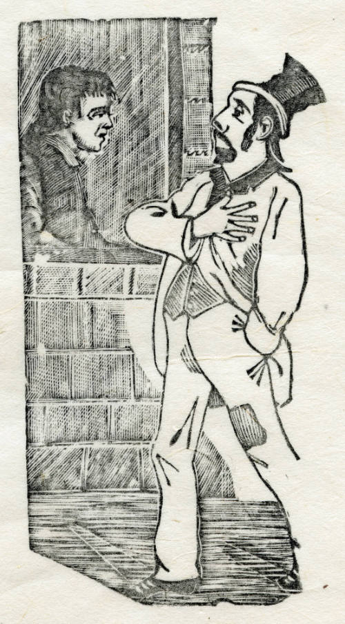 Hombre con sombrero de copa declarando su amor