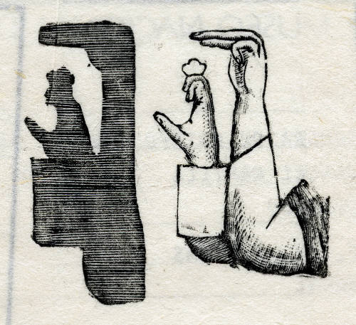 Sombra del obispo con las manos