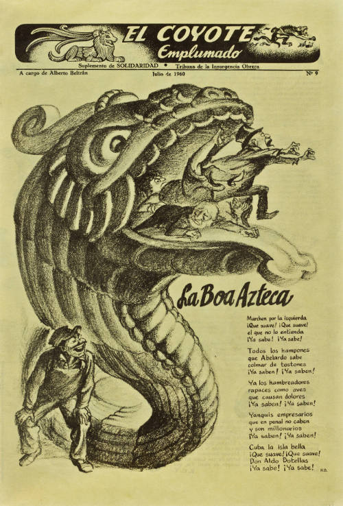 El coyote emplumado número 9, julio de 1960. Periódico a cargo de Alberto Beltrán