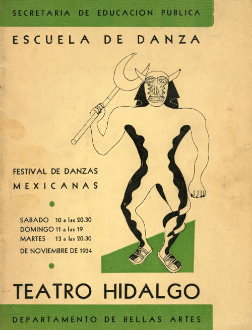 Sin título. Festival de danzas mexicanas en el Teatro Hidalgo. Programa