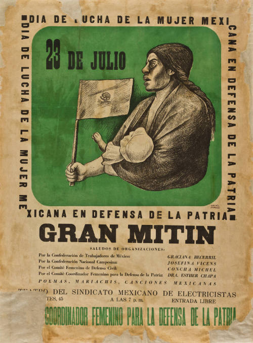 Día de lucha de la mujer mexicana en defensa de la patria. Gran mitin.